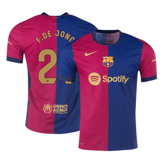 Camiseta de fútbol local auténtica de F.DE JONG #21 del Barcelona 2024/25 - patrocinador antiguo