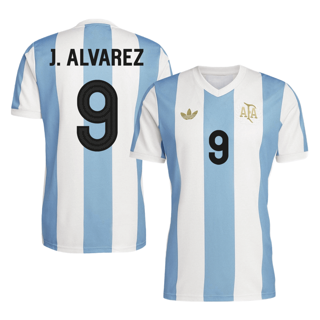 Camiseta de fútbol de Argentina J.ALVAREZ #9 2024 - 50.º aniversario