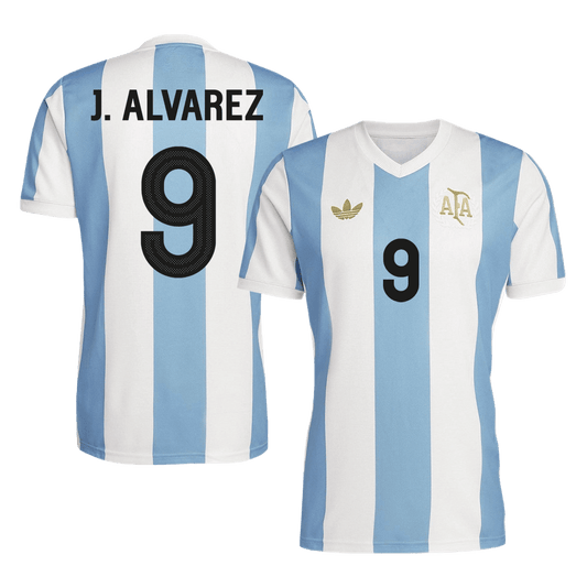 Camiseta de fútbol de Argentina J.ALVAREZ #9 2024 - 50.º aniversario
