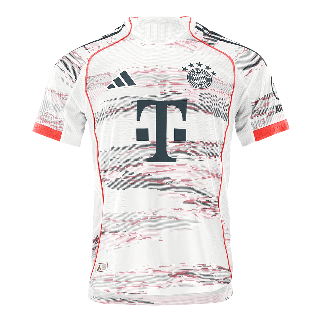 Camiseta de fútbol visitante auténtica del Bayern Múnich 2025/26, blanca