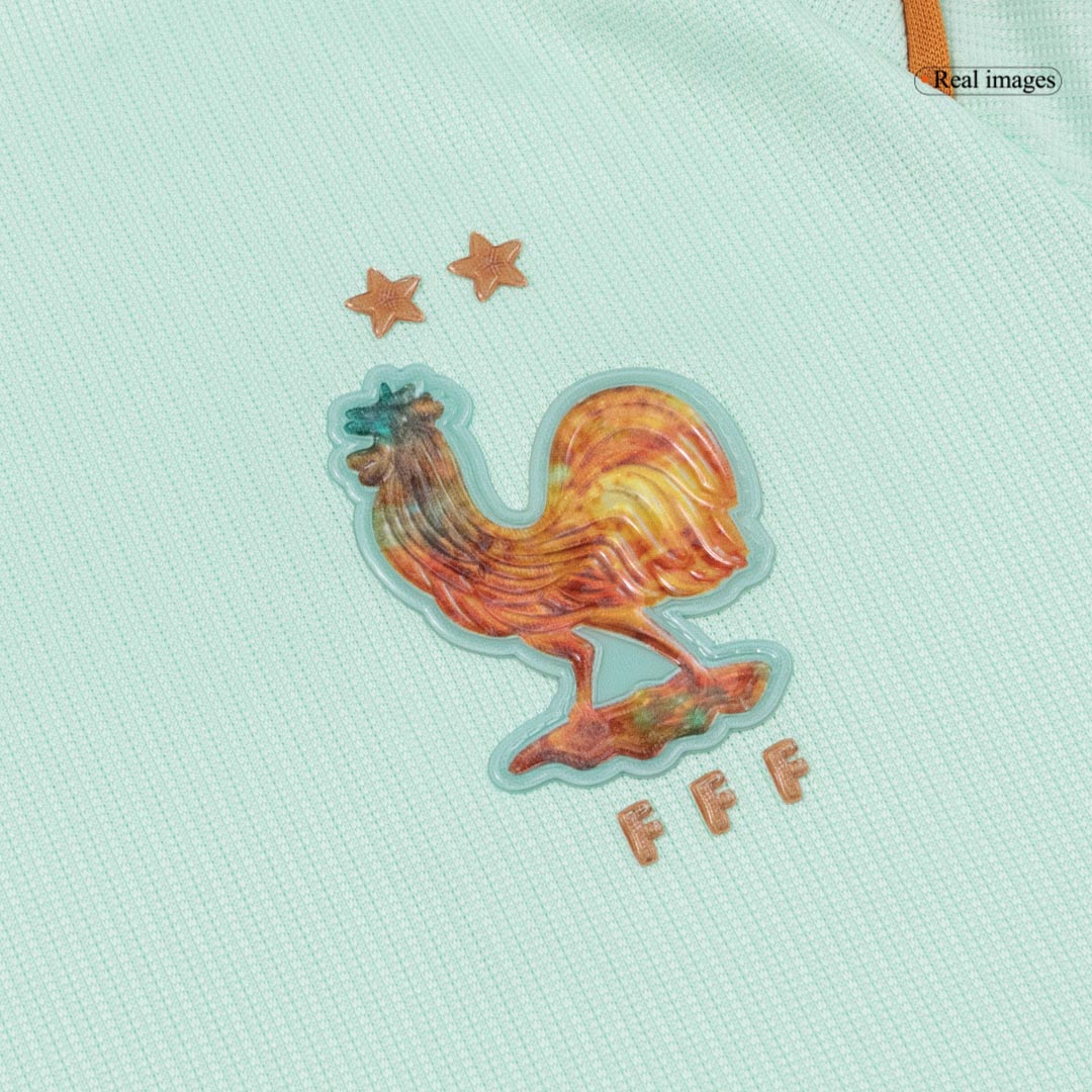 Conjunto de fútbol infantil de Francia (camiseta + pantalón corto) para el Mundial de 2026, color verde menta.