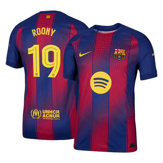Camiseta de fútbol local auténtica del Barcelona Roony #19 2025/26