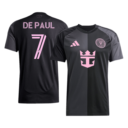 Camiseta de visitante del Inter Miami DE PAUL #7 2025, color negro y gris