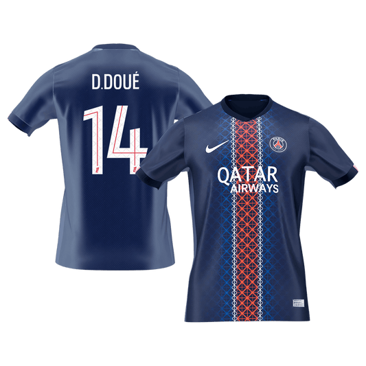 Camiseta de fútbol D.DOUÉ #14 PSG Primera equipación 2025/26