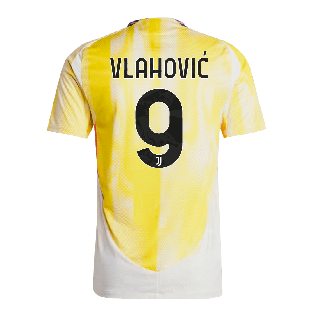 Camiseta de visitante auténtica de VLAHOVIĆ #9 de la Juventus 2024/25 - Patrocinador de Save The Children