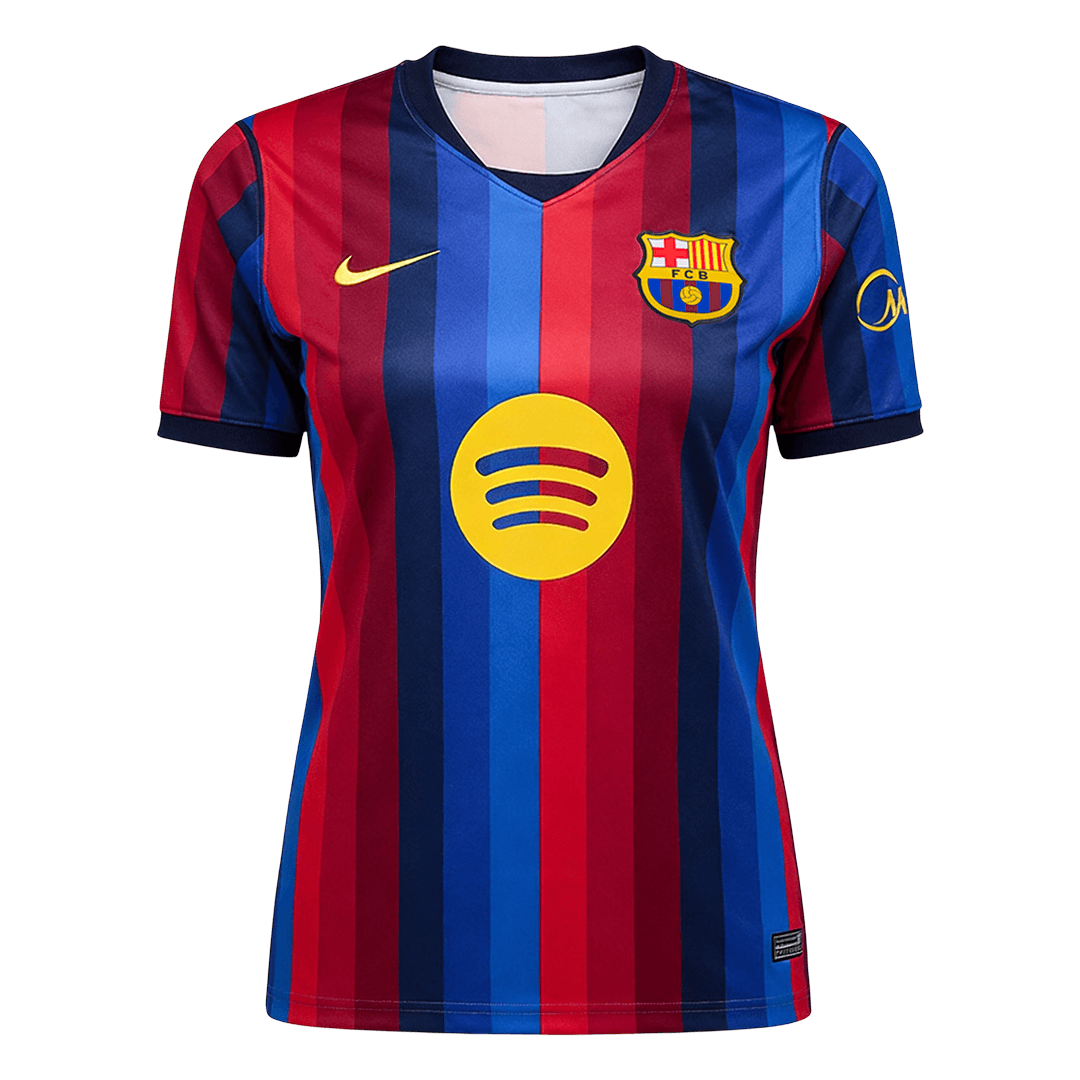 Camiseta de fútbol del FC Barcelona para mujer, temporada 2026/27, color rojo y azul.