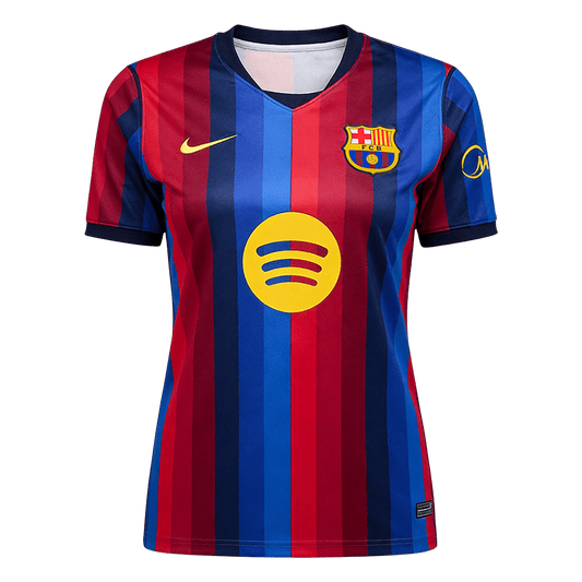 Camiseta de fútbol del FC Barcelona para mujer, temporada 2026/27, color rojo y azul.