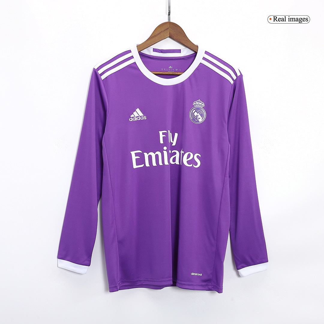 Camiseta de fútbol vintage de visitante del Real Madrid 2016/17, manga larga