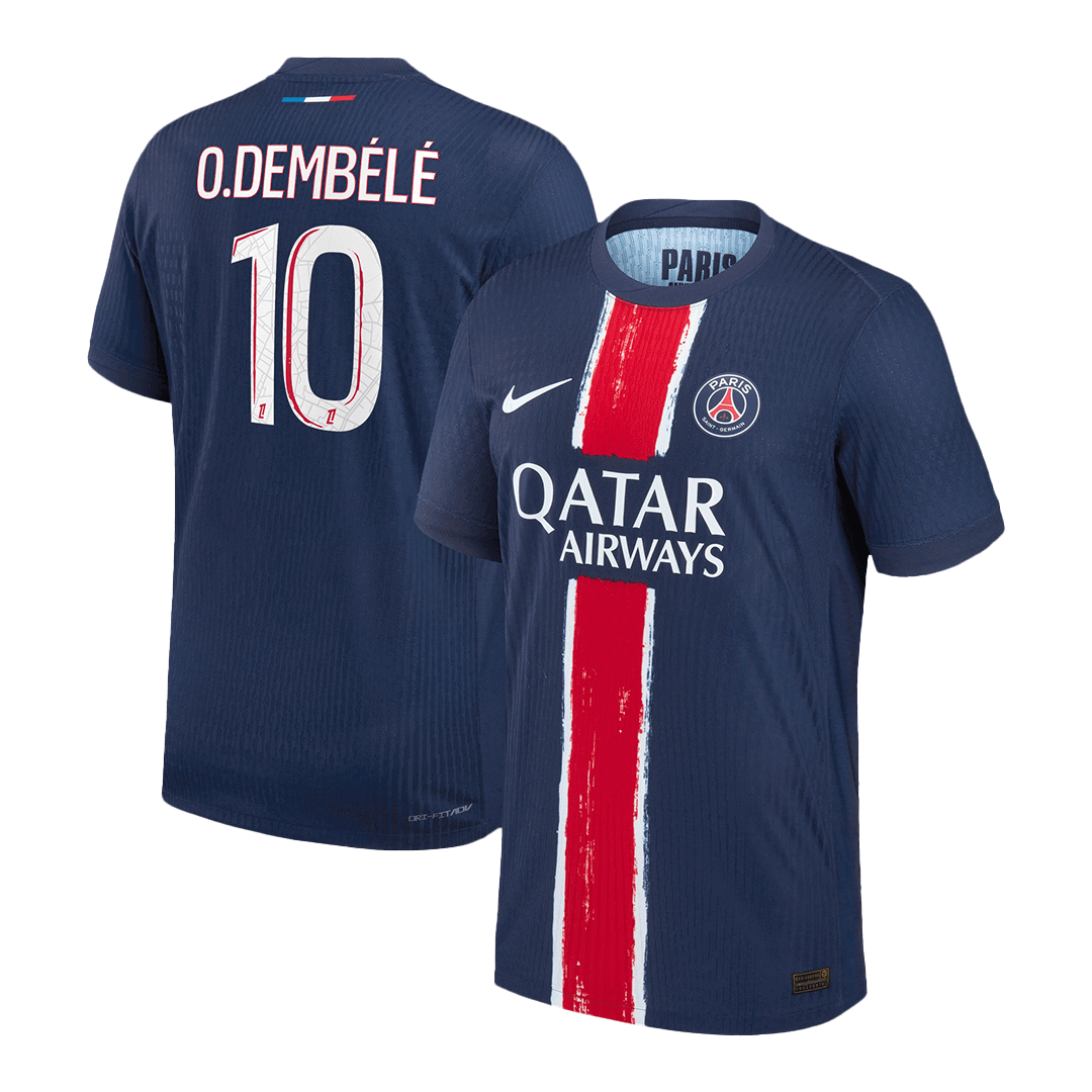 Auténtica camiseta de fútbol O.DEMBÉLÉ #10 PSG Local 2024/25 Azul marino