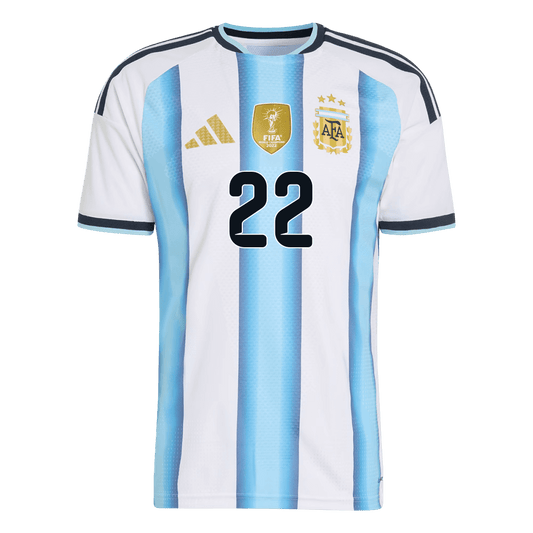 Camiseta de local de Argentina para hombre, L. MARTÍNEZ #22, Copa Mundial 2026 - Corte ajustado