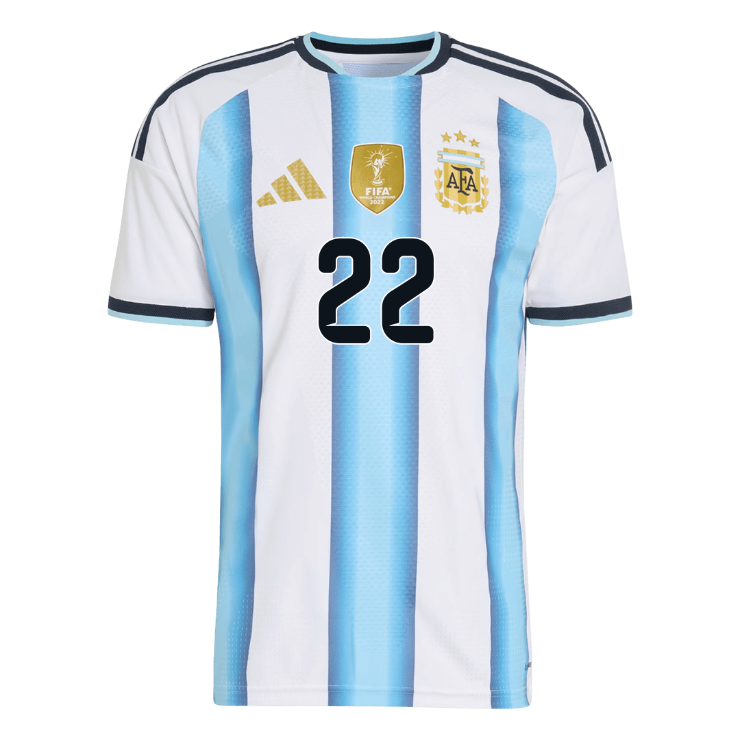 Camiseta de local de Argentina para hombre, L. MARTÍNEZ #22, Copa Mundial 2026 - Corte ajustado