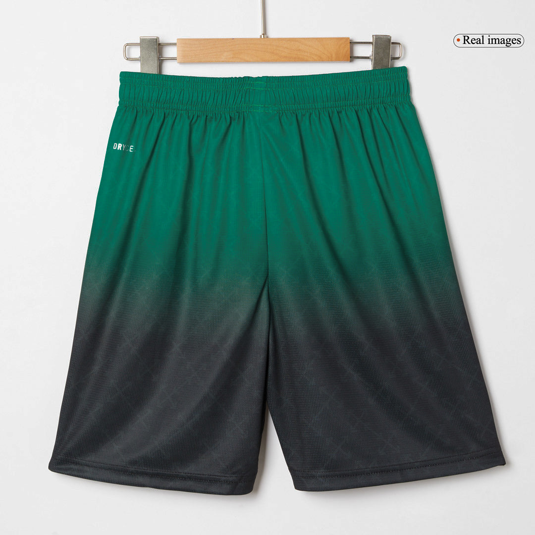 Kit de fútbol visitante del AC Milan (Kit y pantalón corto) 2024/25, verde y negro