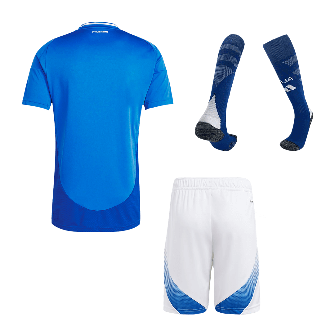 Kit de fútbol local de Italia (camiseta, pantalón corto y medias) para la Eurocopa 2024
