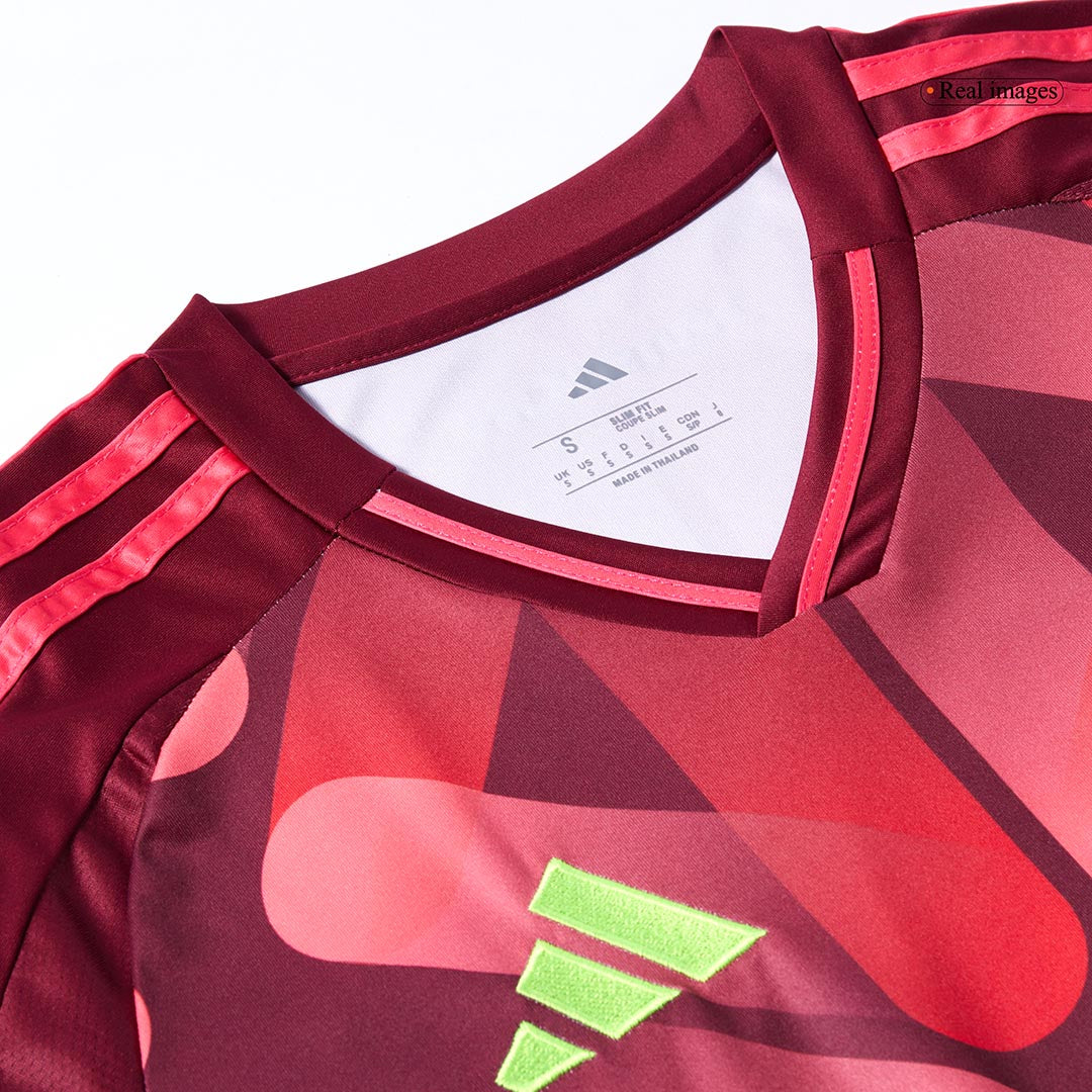 Camiseta de fútbol visitante de Alemania 2025 para hombre, roja - Eurocopa femenina