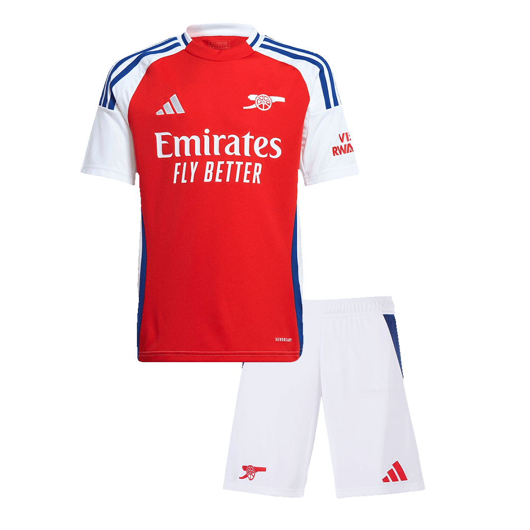 Kit de camiseta de fútbol local del Arsenal para niños (camiseta y pantalones cortos)