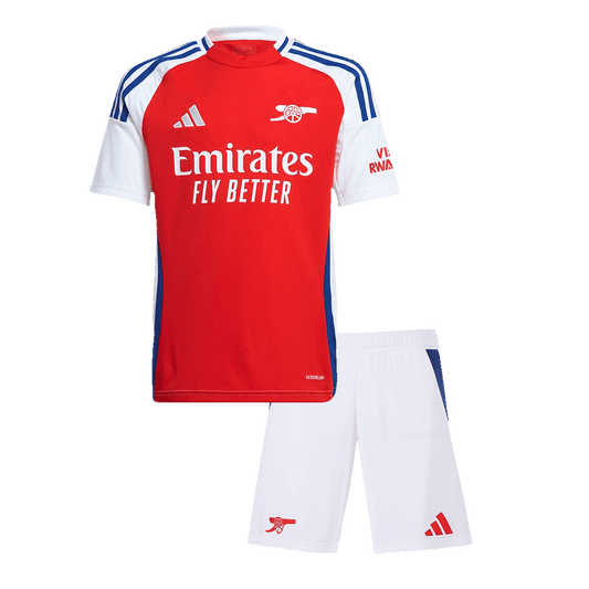 Kit de camiseta de fútbol local del Arsenal para niños (camiseta y pantalones cortos)