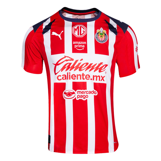 Camiseta de fútbol local de Chivas 2025/26 roja y blanca