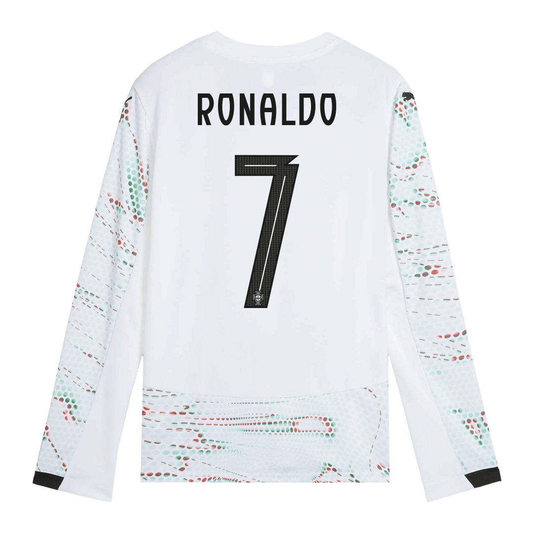 Camiseta de fútbol de manga larga visitante de Portugal RONALDO #7 2025, blanca