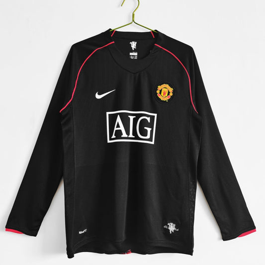 Camiseta retro de manga larga de visitante del Manchester United 2007-2008