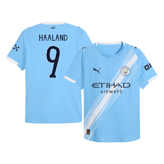 Camiseta de fútbol local auténtica de HAALAND #9 del Manchester City 2025/26, azul - Mundial de Clubes