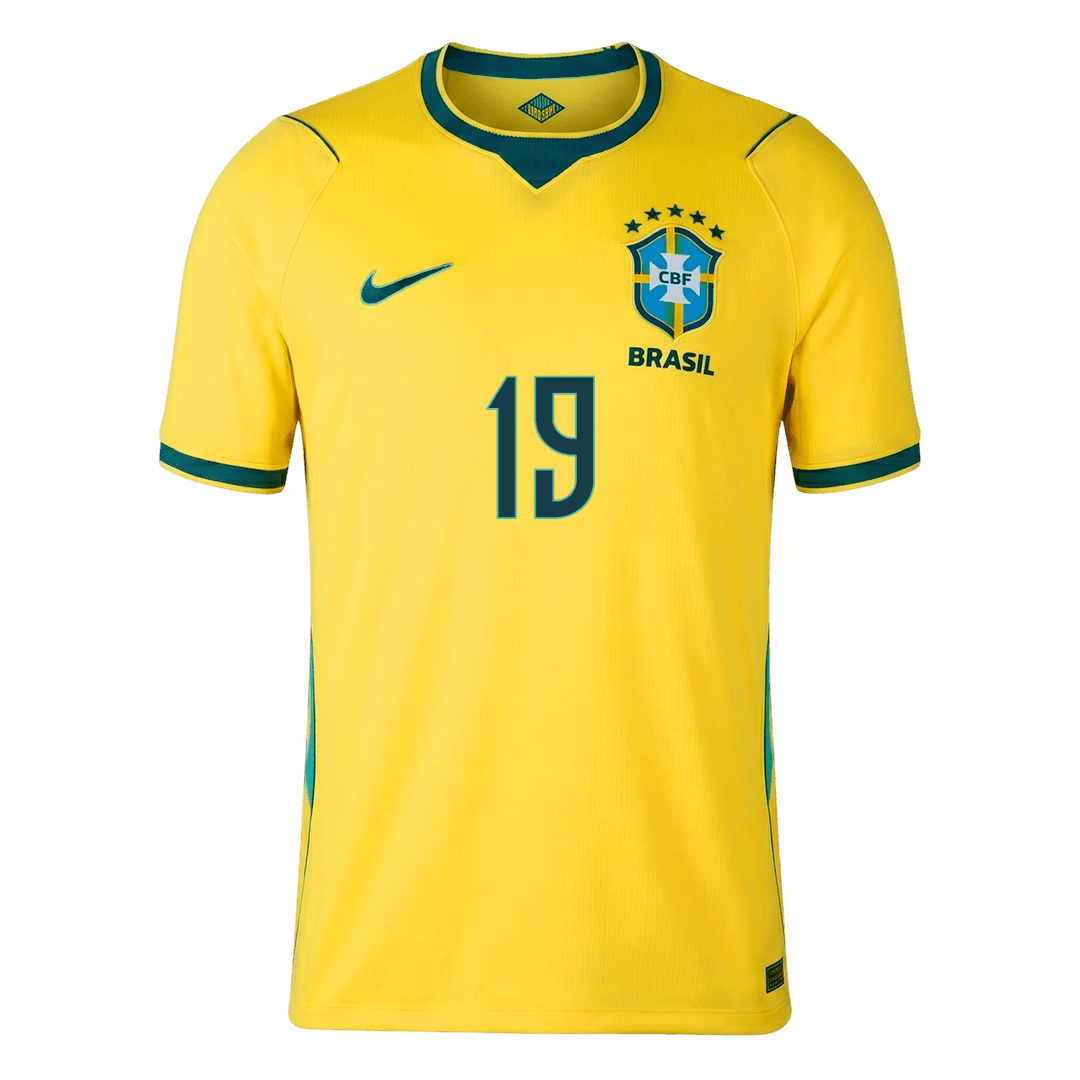 ENDRICK #19 Camiseta de local de Brasil Copa Mundial 2026 Amarilla