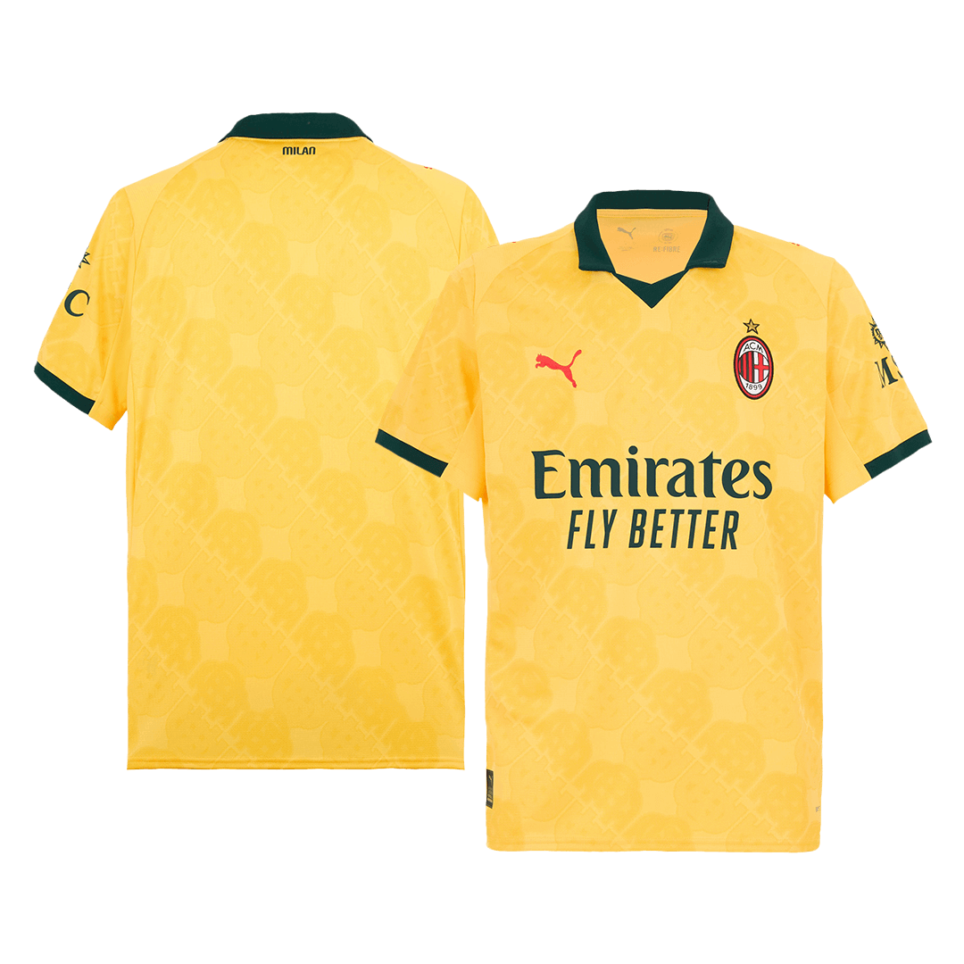Camiseta de fútbol visitante del AC Milan 2025/26, amarilla, tercera equipación