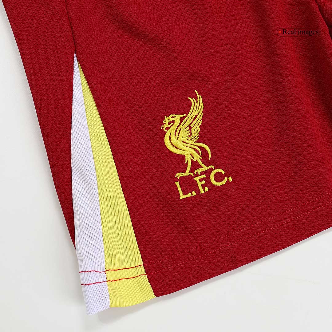 Kit infantil de local del Liverpool 2024/25 (camiseta, pantalón corto y medias)
