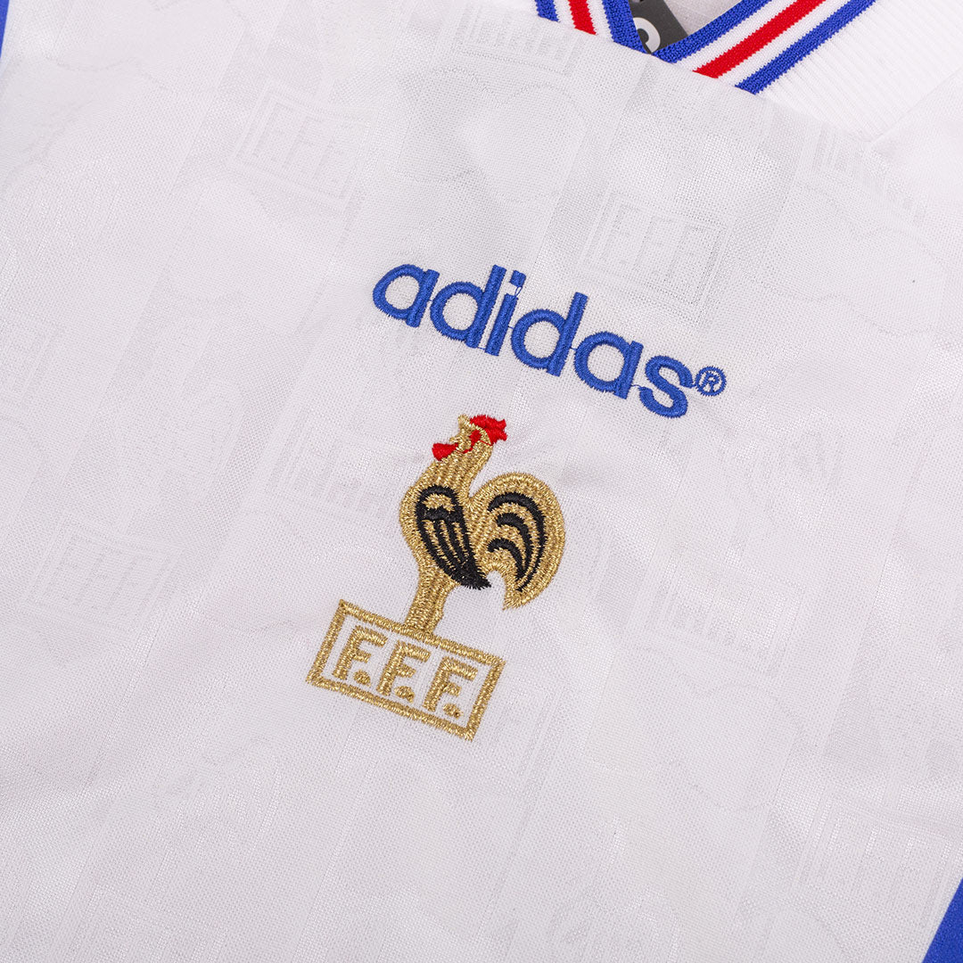 Camiseta retro de fútbol de visitante de Francia 1996