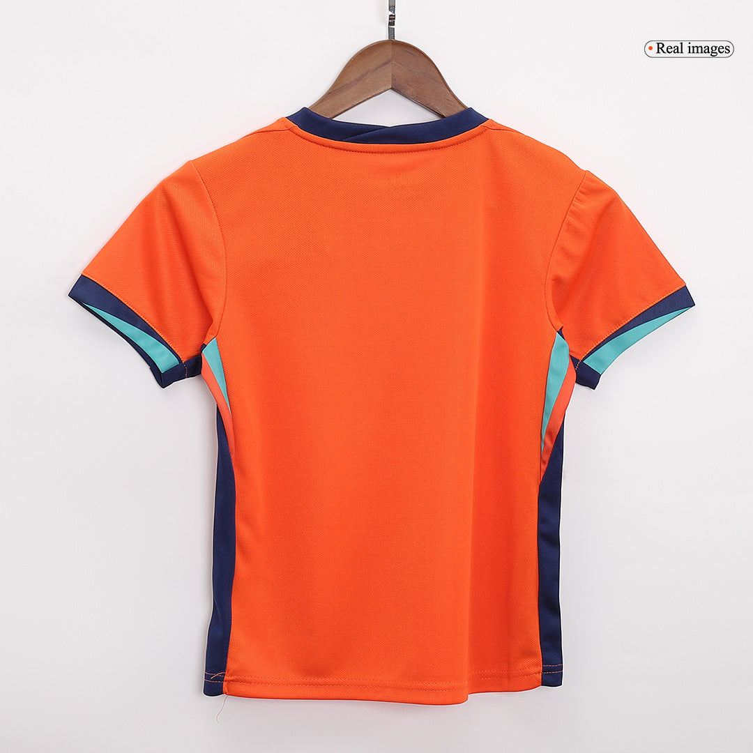 Kit de fútbol local de Países Bajos para niños (Kit, pantalón corto y medias) para la Eurocopa 2024
