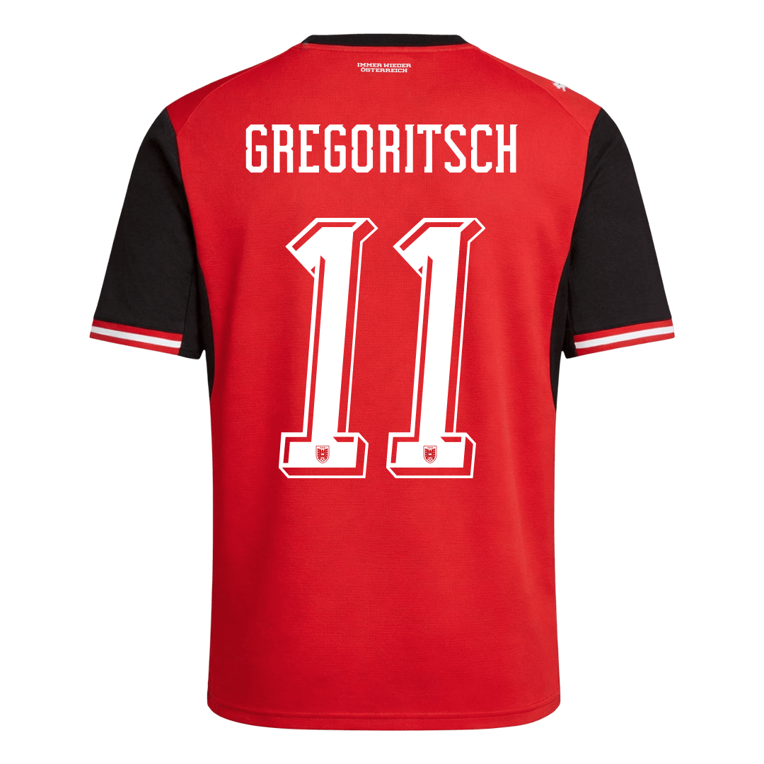 Camiseta de local de Austria para hombre, GREGORITSCH, número 11, Copa del Mundo 2026