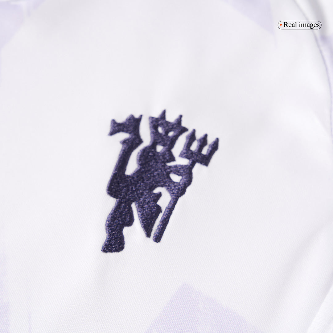 Kit de fútbol visitante del Manchester United para niño (Kit, pantalón corto y calcetines) 2025/26, color blanco