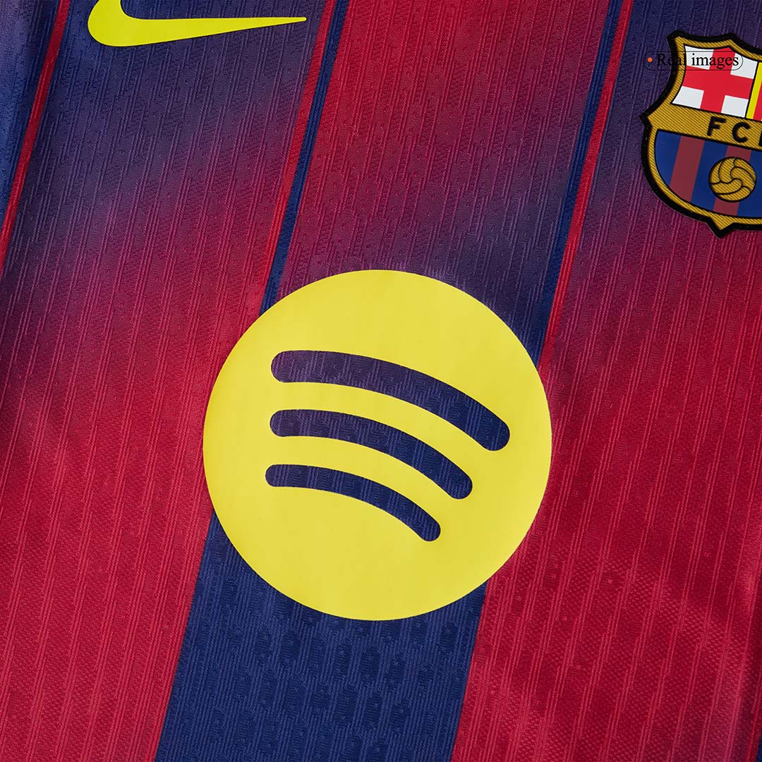 Camiseta de fútbol local del Barcelona 2025/26, auténtica, F.DE JONG #21, roja y azul