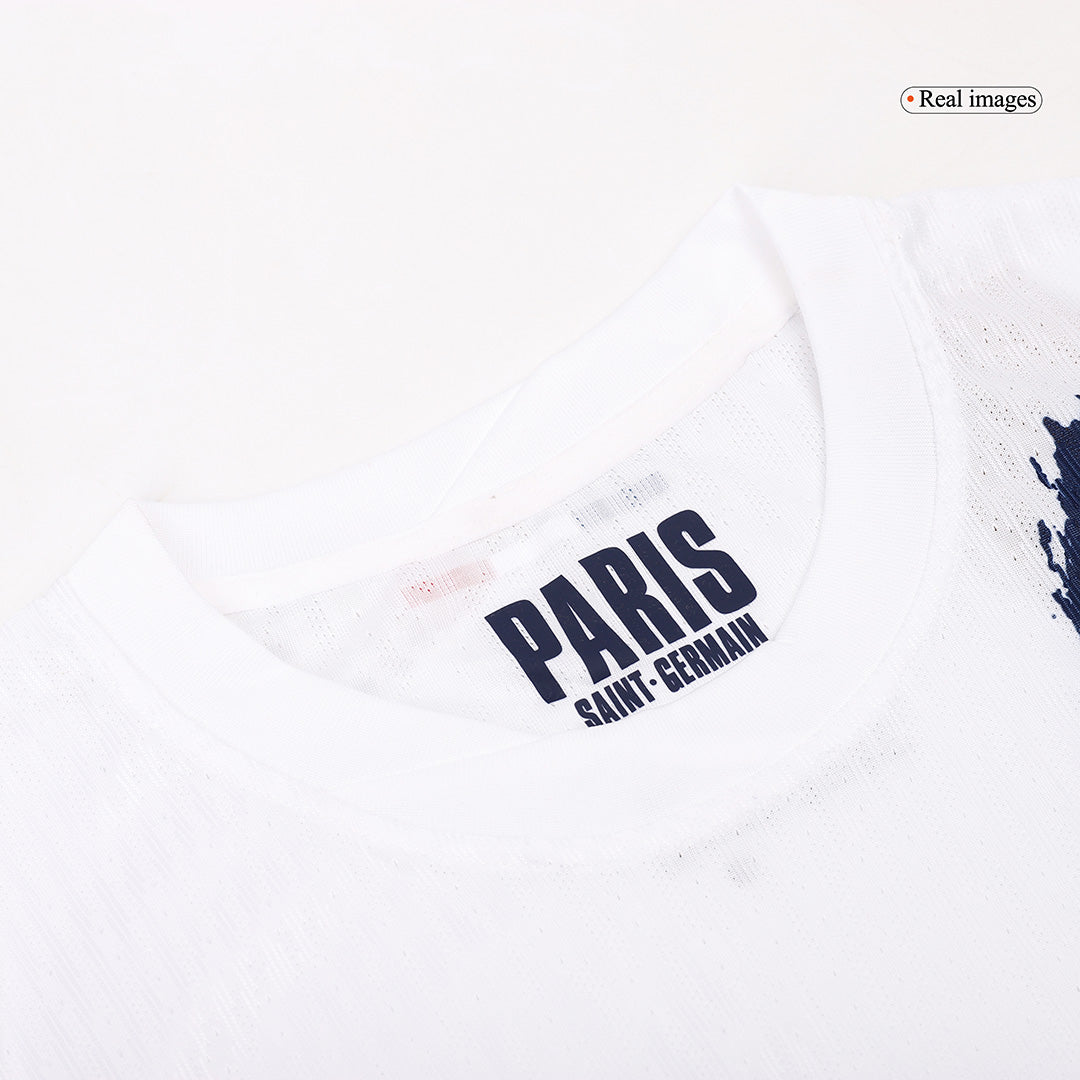 Camiseta de fútbol visitante auténtica KVARATSKHELIA #7 del PSG 2024/25, blanca