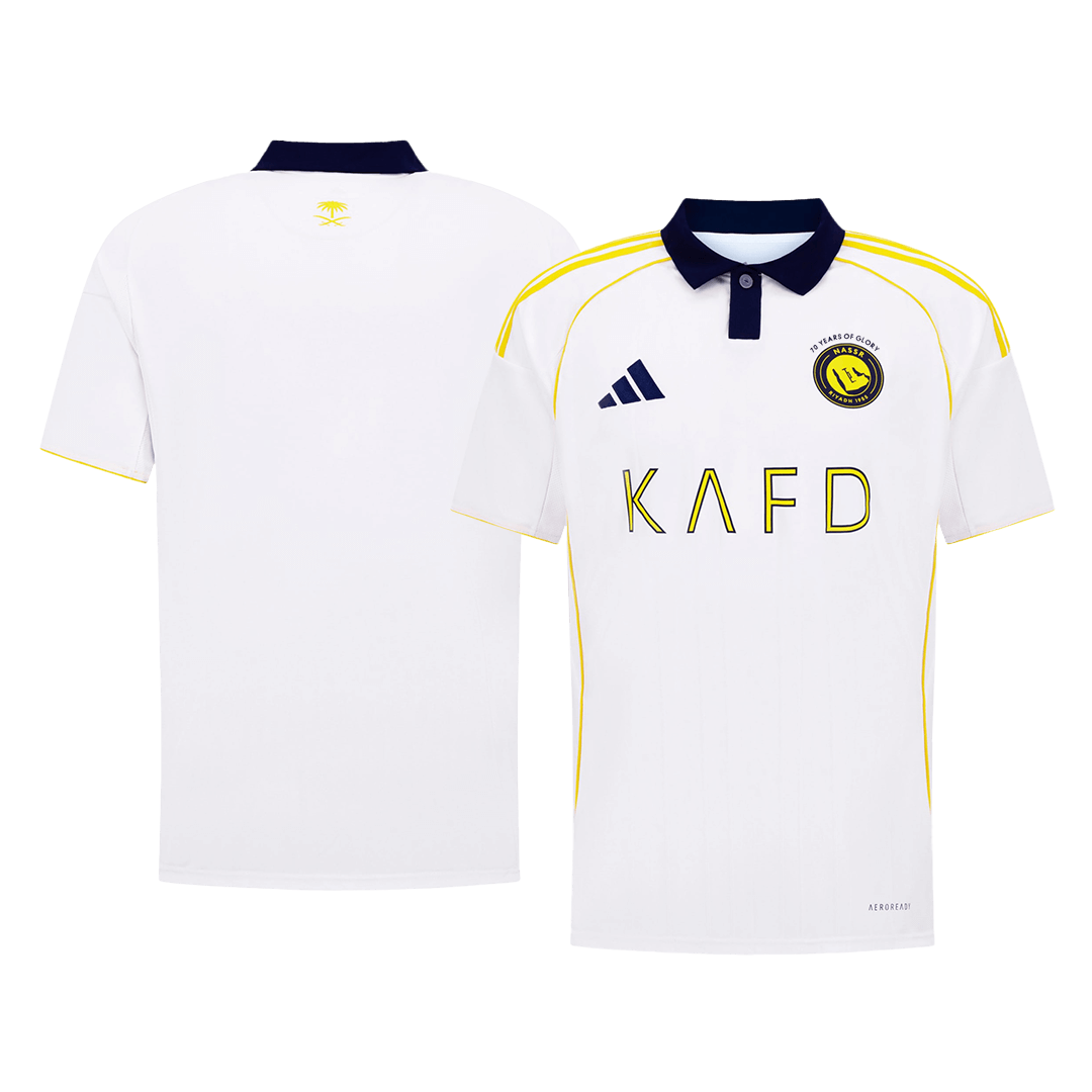 Camiseta de fútbol visitante de tercera equipación del Al Nassr 2025/26, blanca
