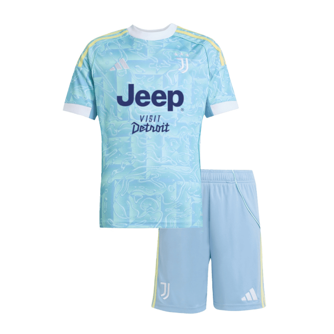 Camiseta de fútbol visitante de la Juventus para niños, azul, 25/26