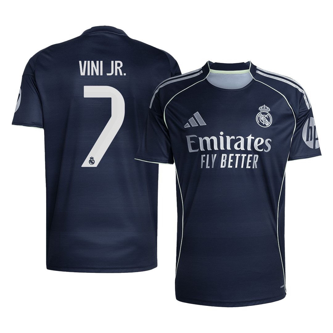 Camiseta de fútbol visitante VINI JR. #7 del Real Madrid 2025/26
