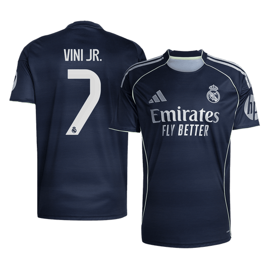 Camiseta de fútbol visitante VINI JR. #7 del Real Madrid 2025/26