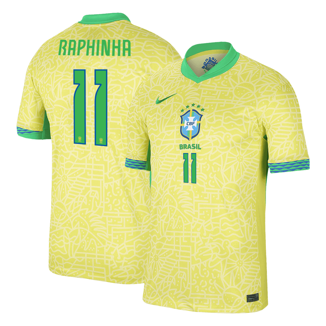 Camiseta de fútbol local de Brasil RAPHINHA #11 Copa América 2024