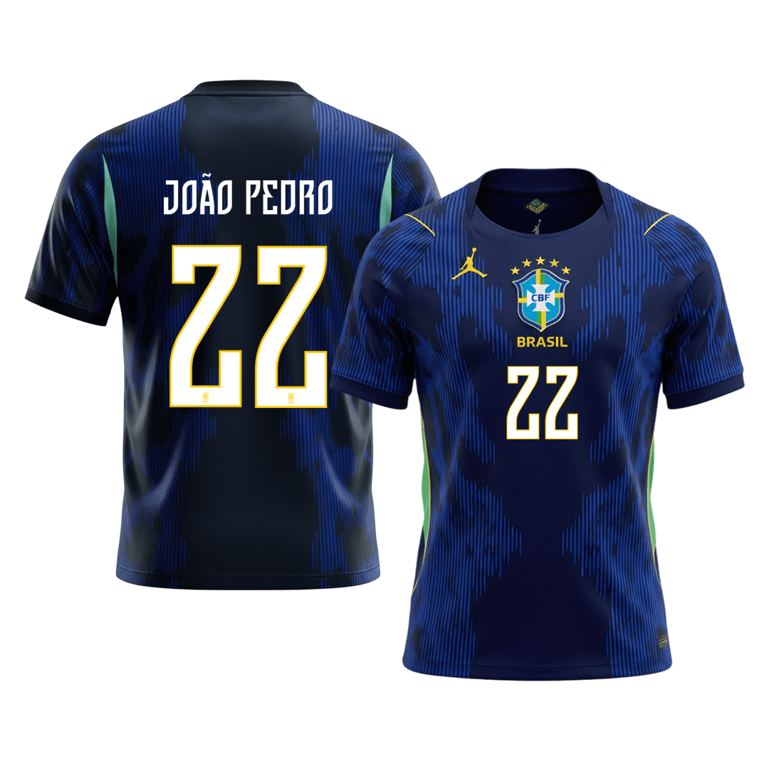 JOÃO PEDRO #22 Camiseta de visitante de Brasil Copa Mundial 2026 Azul marino