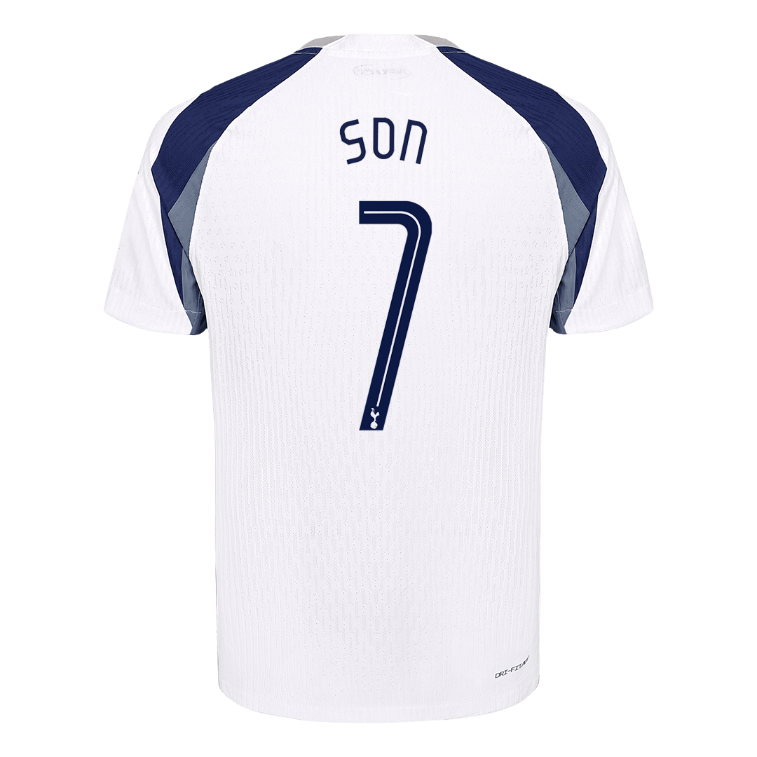 Camiseta de fútbol local auténtica SON #7 del Tottenham Hotspur 2025/26, blanca - UCL