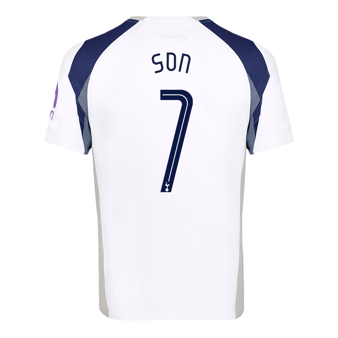 Camiseta de fútbol local del Tottenham Hotspur SON #7 2025/26, blanca - UCL