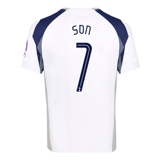 Camiseta de fútbol local del Tottenham Hotspur SON #7 2025/26, blanca - UCL