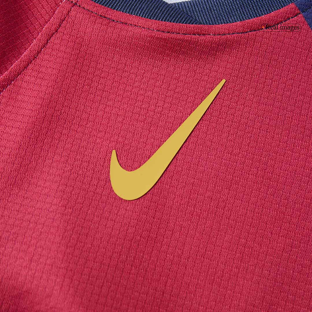 Kit de fútbol local del Barcelona x Coldplay para niños (camiseta y pantalón corto) 2024/25, rojo y azul