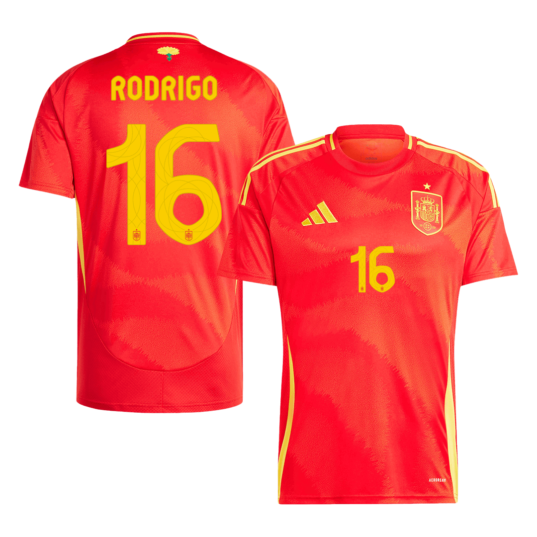 Camiseta de fútbol local de España RODRIGO #16 Eurocopa 2024