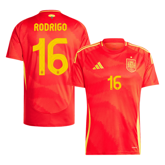 Camiseta de fútbol local de España RODRIGO #16 Eurocopa 2024