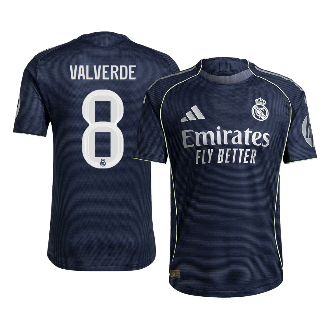 Camiseta de fútbol visitante del Real Madrid VALVERDE #8 2025/26 auténtica
