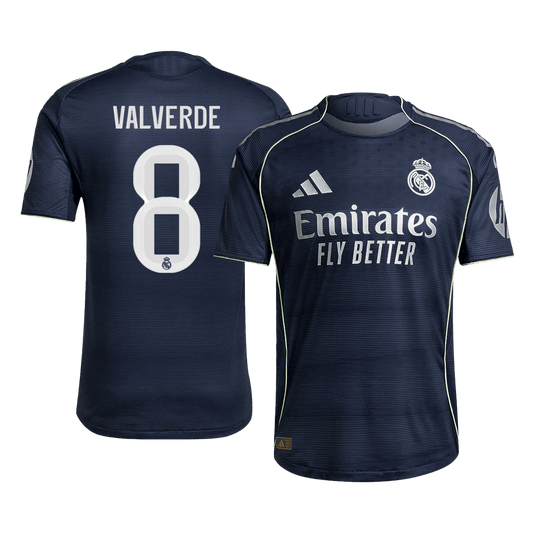 Camiseta de fútbol visitante del Real Madrid VALVERDE #8 2025/26 auténtica