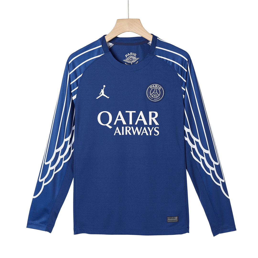 Camiseta de fútbol de manga larga de visitante del PSG 2024/25, color azul marino