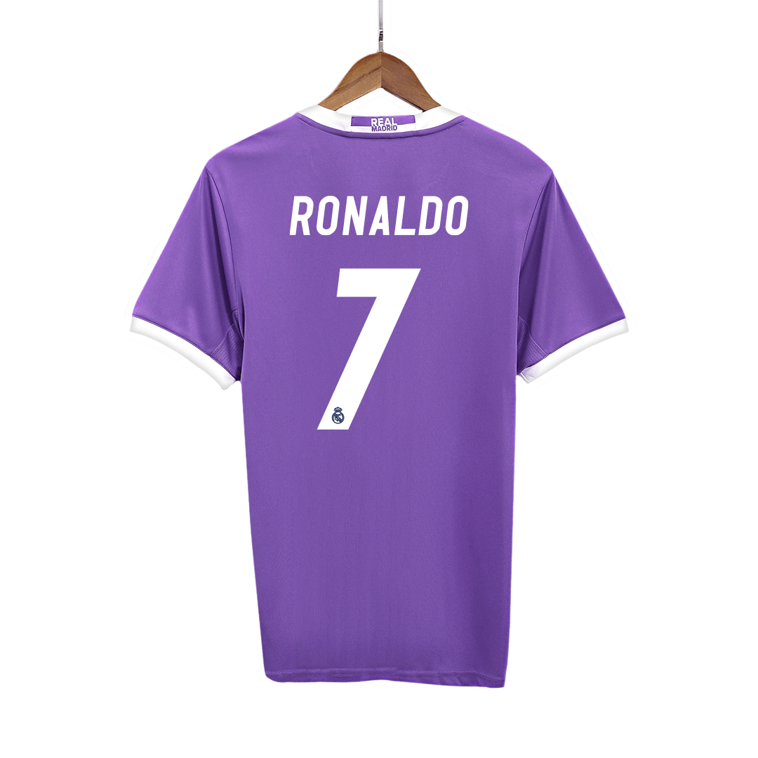 Camiseta de fútbol vintage de visitante del Real Madrid RONALDO #7 2016/17