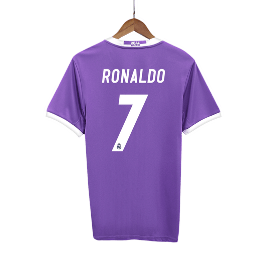 Camiseta de fútbol vintage de visitante del Real Madrid RONALDO #7 2016/17